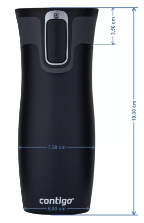 Kubek termiczny Contigo West Loop 2.0 470 ml - Słoneczniki - czarny