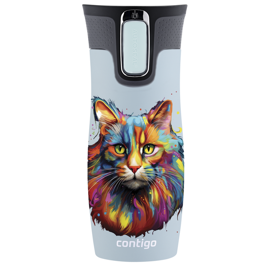 Kubek termiczny Contigo West Loop 2.0 470ml - Kot - Błękitny Mat