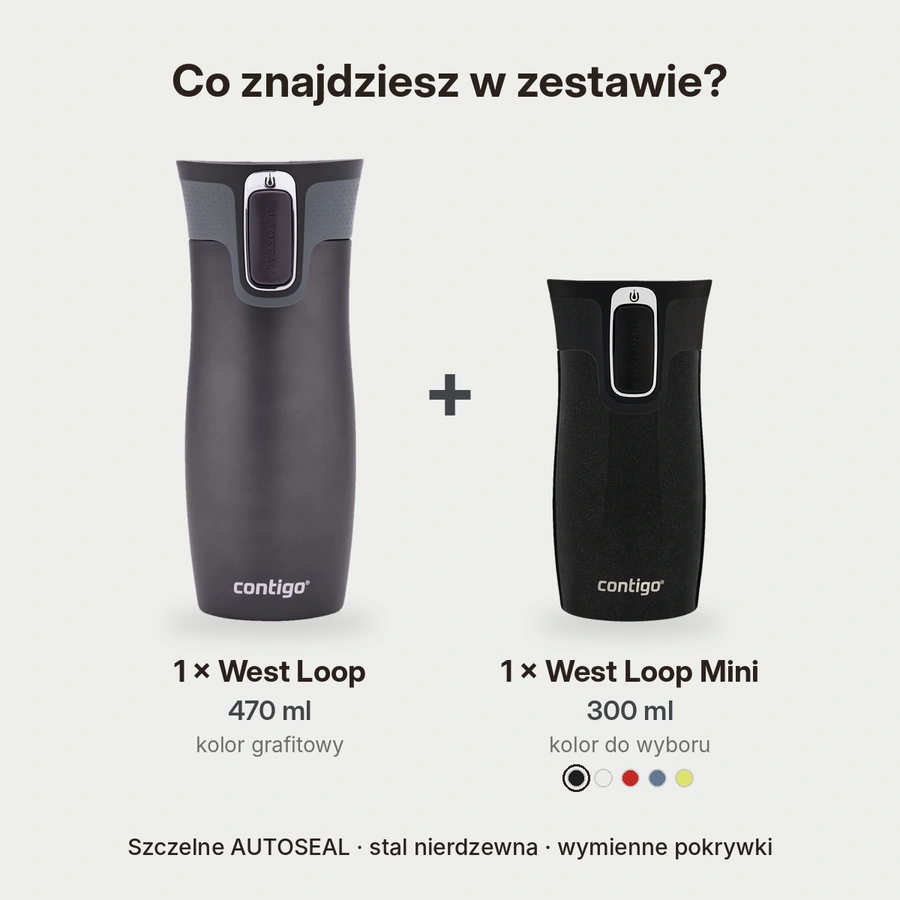 Zawartość zestawu: West Loop grafitowy i West Loop Mini czarny metalik