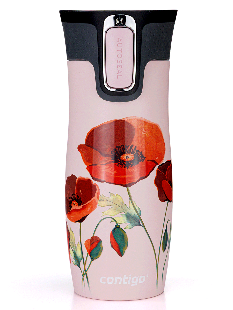 Kubek termiczny Contigo West Loop 2.0 470ml - Maki - Różowy Mat