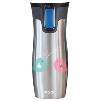 Contigo West Loop 2.0 thermal mug 470ml - Bird love - Steel 