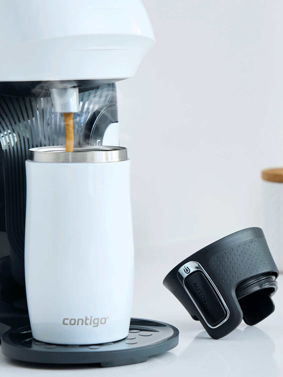 Kubek termiczny Contigo West Loop Mini 300ml - biały metalik - powystawowy