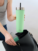 Kubek termiczny ze słomką Luxe Tumbler 720ml z grawerem - Cucumber