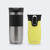 Zestaw kubków termicznych Contigo Byron 470 ml Gunmetal + West Loop Mini 300 ml żółty metalik
