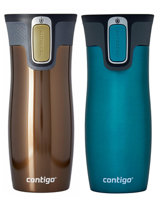 Zestaw kubków termicznych Contigo West Loop 2.0 470ml - Latte + Biscay Bay