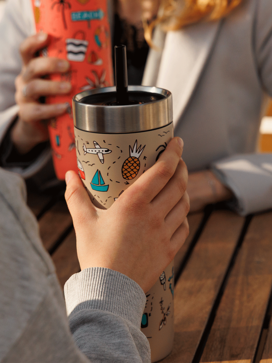 Kubek termiczny ze słomką Contigo Luxe Tumbler 720ml - Summer - Brown Sugar