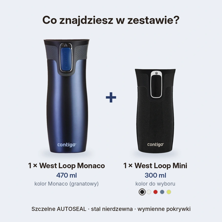 Zawartość zestawu: West Loop Monaco i West Loop Mini czarny metalik