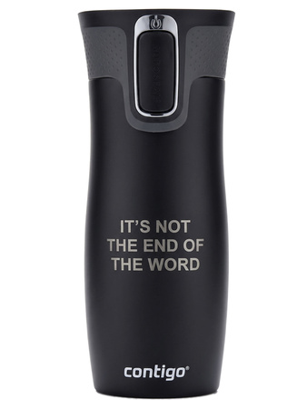 Kubek termiczny Contigo West Loop 2.0 470 ml - The Word - czarny