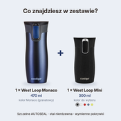Zestaw kubków termicznych Contigo West Loop Monaco 470 ml + West Loop Mini 300 ml czarny metalik