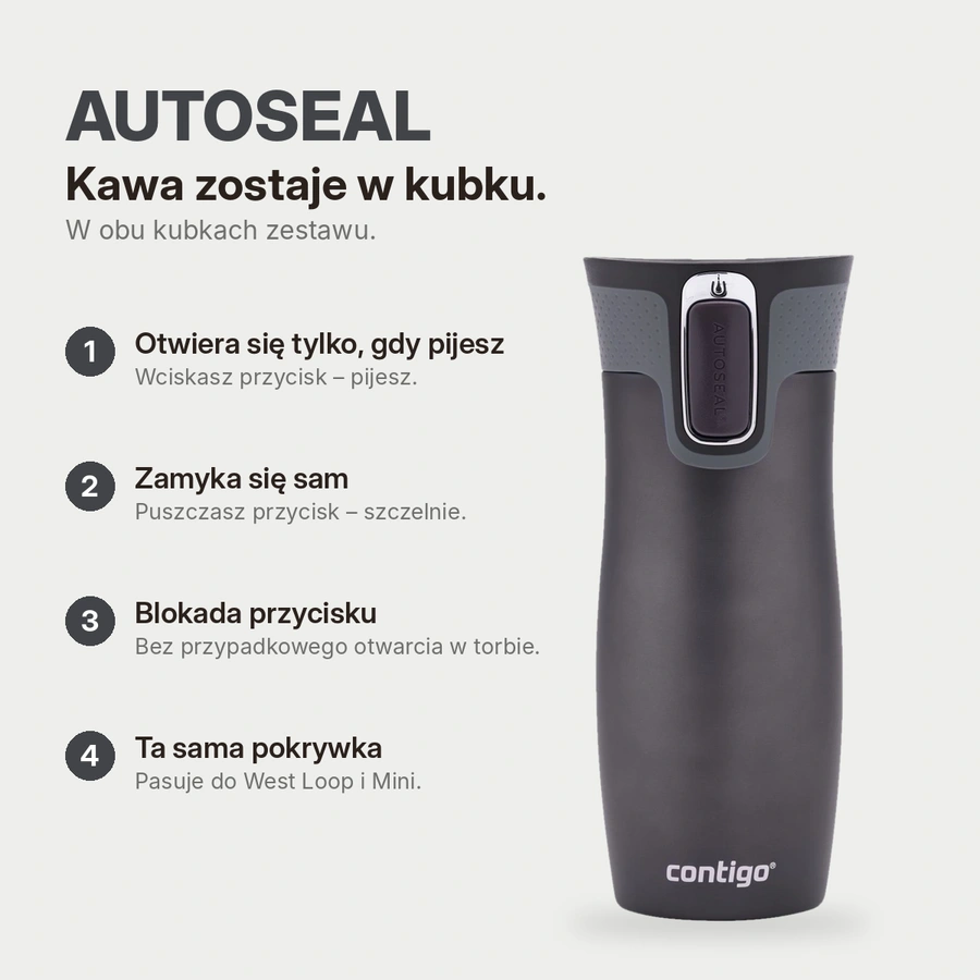 Pokrywka AUTOSEAL w kubku West Loop grafitowy