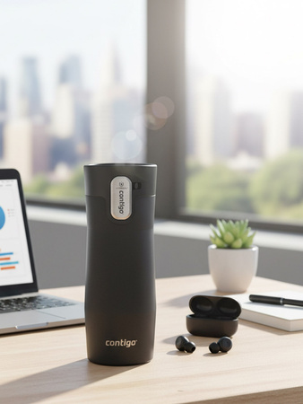 Kubek termiczny Contigo West Loop 3.0 470ml - Buldog Francuski - Czarny Mat