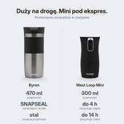 Zestaw kubków termicznych Contigo Byron 470 ml Gunmetal + West Loop Mini 300 ml niebieski metalik