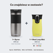 Zestaw kubków termicznych Contigo Byron 470 ml Gunmetal + West Loop Mini 300 ml żółty metalik