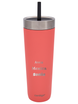 Thermal mug with straw Luxe Tumbler 720 ml with engraving - Coral