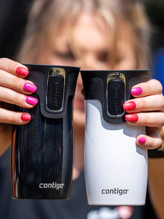 Kubek termiczny Contigo West Loop Mini 300ml - biały metalik - powystawowy