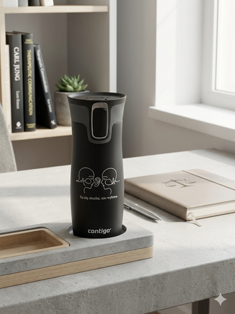 Kubek termiczny dla Psycholożki/Psychologa - Contigo West Loop 2.0 470 ml - czarny