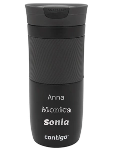 Thermal mug Contigo Byron 470ml with custom inscription - engraved - Matte Black