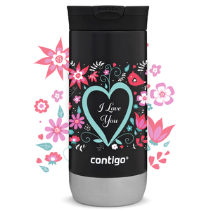 Kubek termiczny na kawę Contigo Huron 2.0 470ml - I love You - Czarny