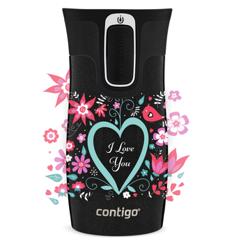 Kubek termiczny Contigo West Loop Mini 300ml - I love You - Czarny Metalik