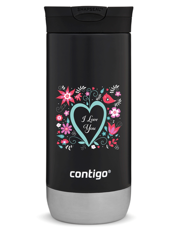 Kubek termiczny na kawę Contigo Huron 2.0 470ml - I love You - Czarny