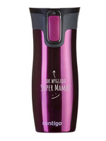 Kubek termiczny Contigo West Loop 2.0 470 ml - Tak wygląda super mama - Malinowy